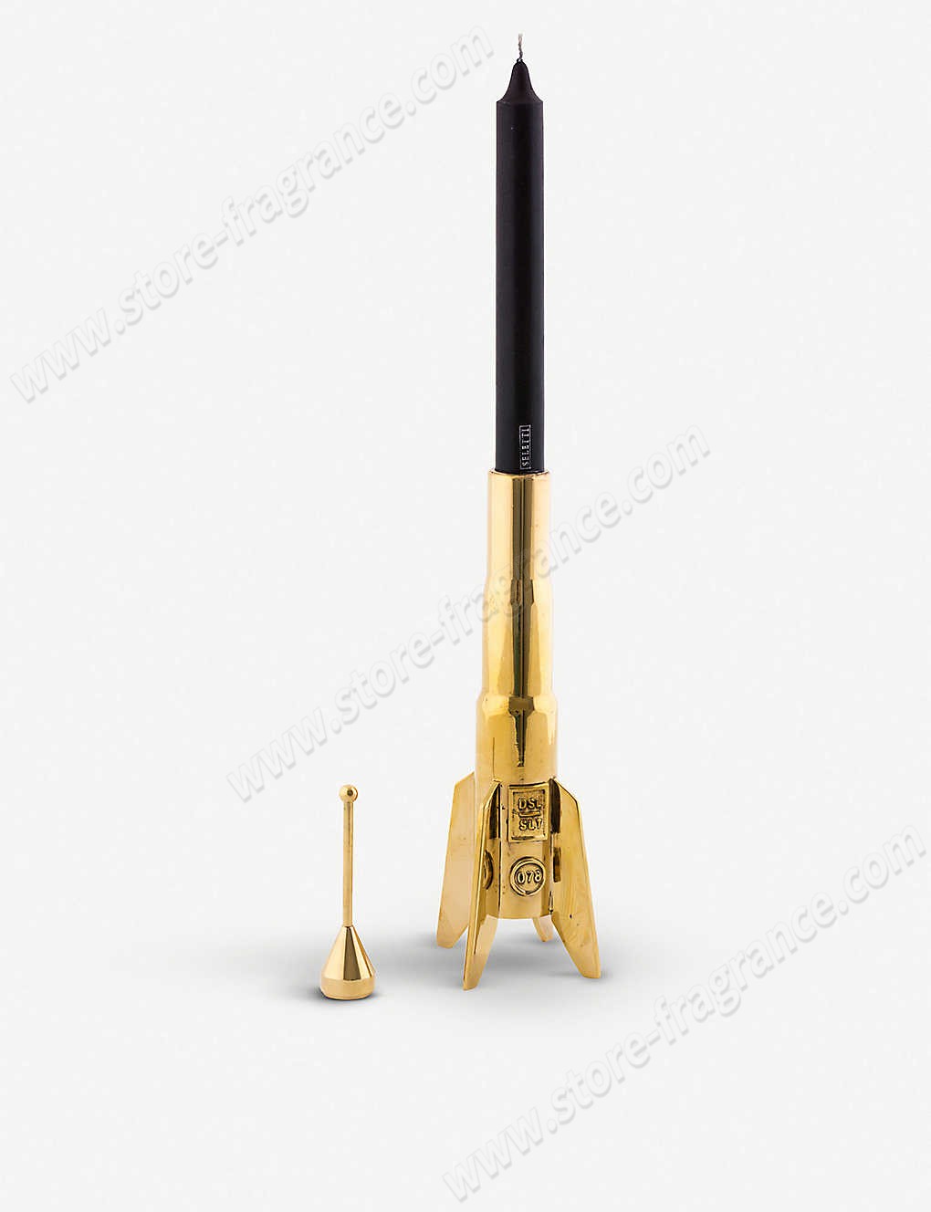 SELETTI/Lunar Hard Rocket brass candleholder ✿ Discount Store - -1