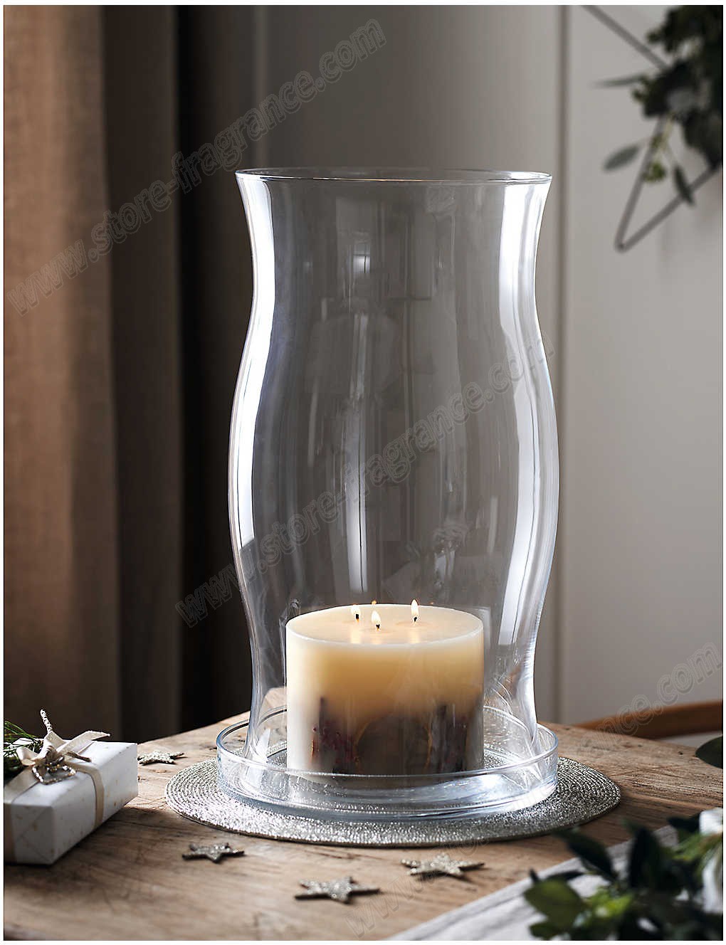 THE WHITE COMPANY/Crystal glass hurricane lantern 45cm ✿ Discount Store - -1