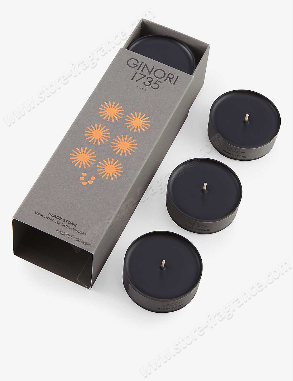GINORI 1735/Black Stone scented candle refills pack of six ✿ Discount Store - -1