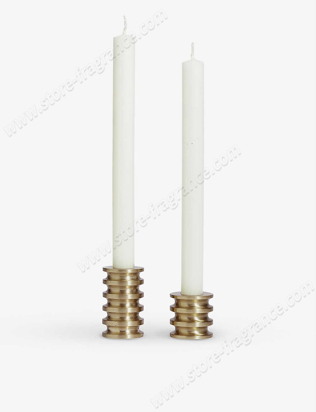 SOHO HOME/Glendale brushed brass candle holders set of two Limit Offer - -1