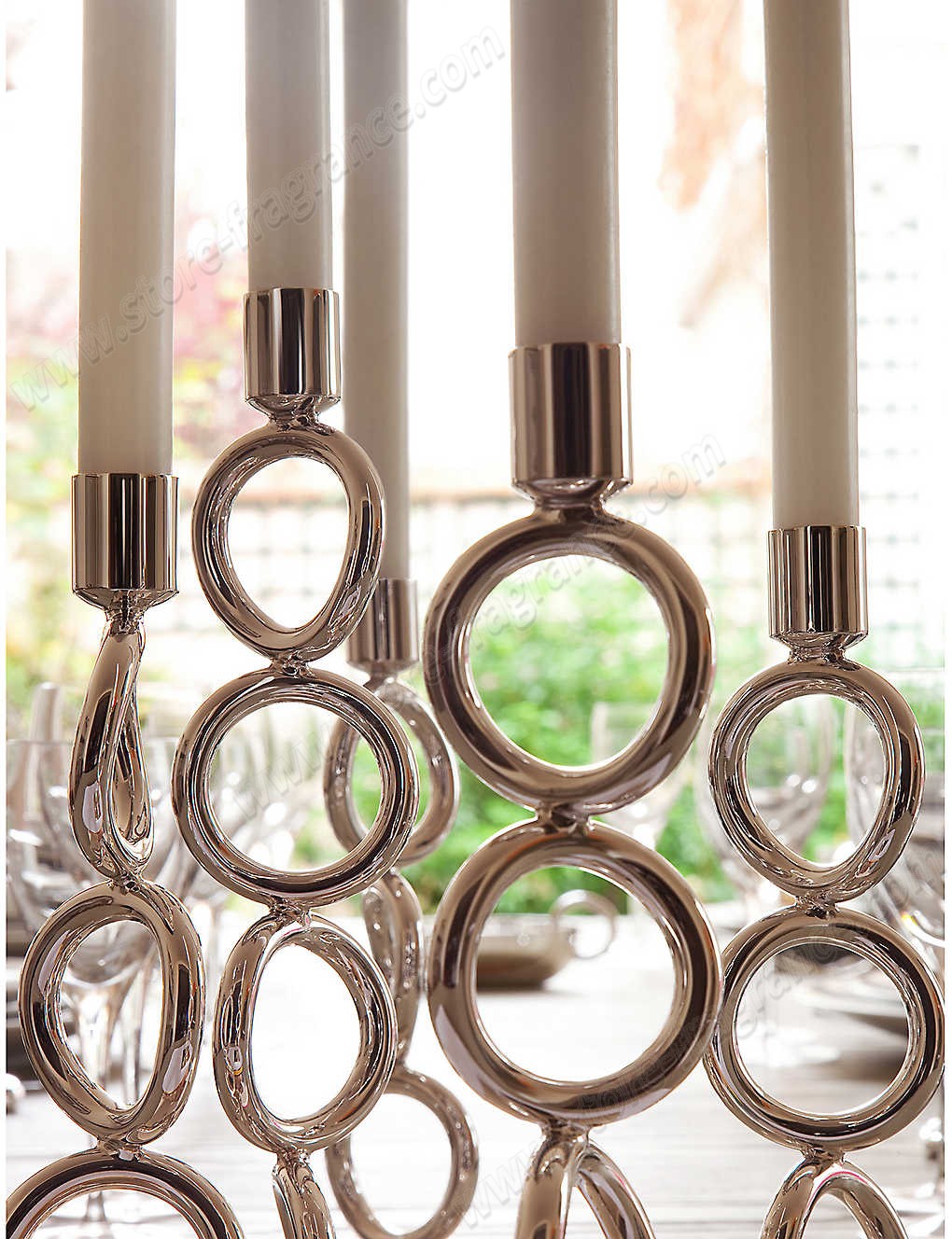 CHRISTOFLE/Vertigo four-ring silver-plated candlestick 30cm ✿ Discount Store - -1