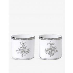 WEDGWOOD/Winter White 2-piece votive candle holder set ✿ Discount Store