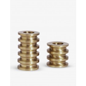 SOHO HOME/Glendale brushed brass candle holders set of two Limit Offer
