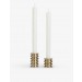 SOHO HOME/Glendale brushed brass candle holders set of two Limit Offer - 1